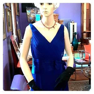 KM collection elegant vintage chiffon dress.